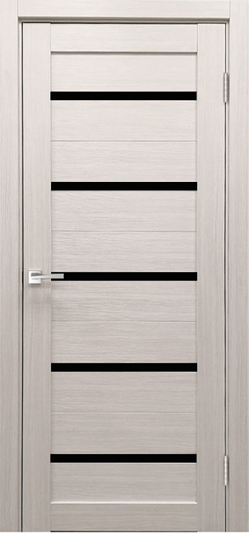 Фото Межкомнатная дверь Легенда X-3 тон Белая лиственница Остекление Лакобель черное