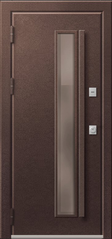 Товар Дверь Термо Premium 4 Шоколад Муар - Кашемир Грей мех.защелка DIS007387